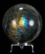 Flashy Labradorite Sphere - With Nickel Plated Stand #53570-1